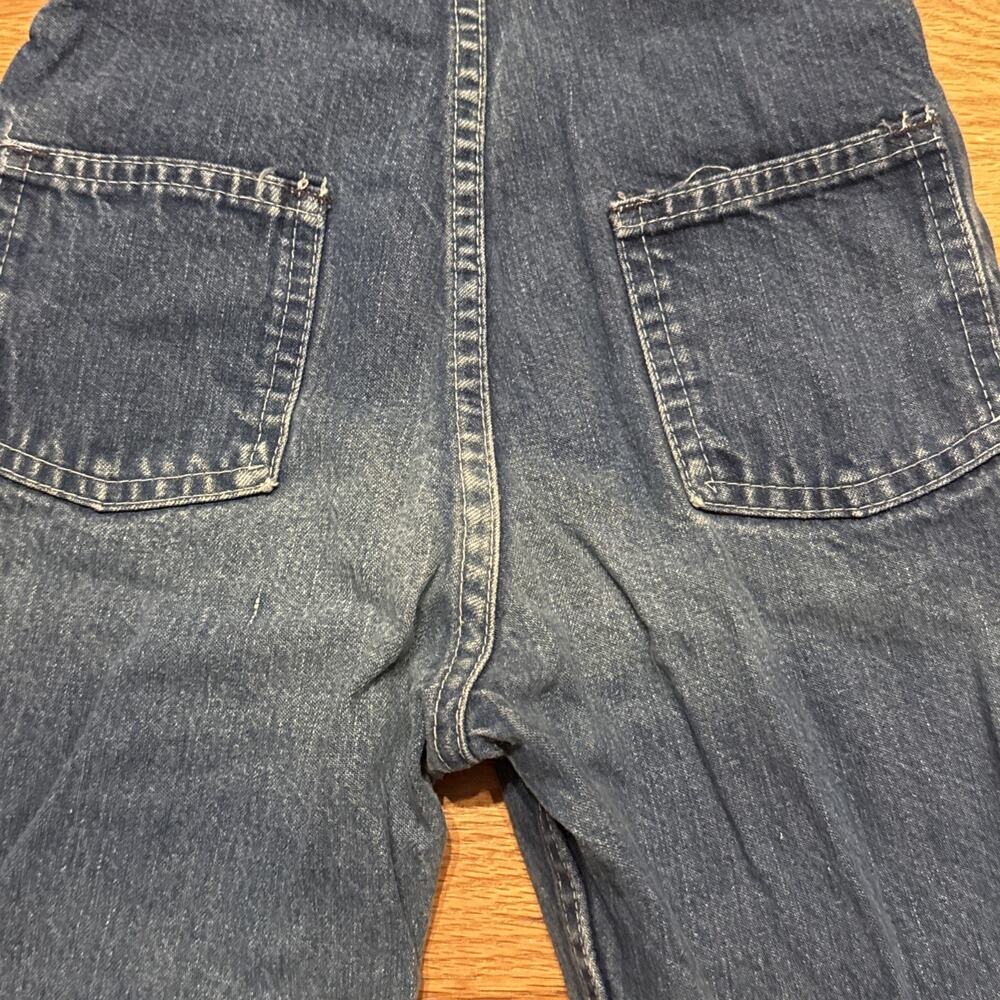 VINTAGE OSHKOSH B'GOSH 80S DENIM VESTBAK OVERALLS MADE IN USA TODDLER 3T - Picture 4 of 9